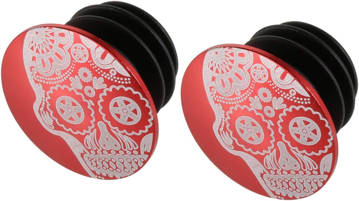 EASTERN POWER Bar End Plugs, Bike Handlebar Plug, Bike Bar End Caps, CNC Handlebar End Plugs for Bicycle Mountain Bike MTB Road Bike BMX, Black/Red/Blue (Aluminum, 2 PCS)