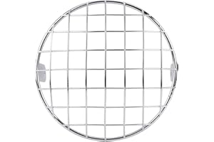 Asixxsix Headlight Grille Cover, Motorcycle 8 Inch Headlight Mesh Grill Cover Side Mount Universal Lamp Mask Protector for 7i
