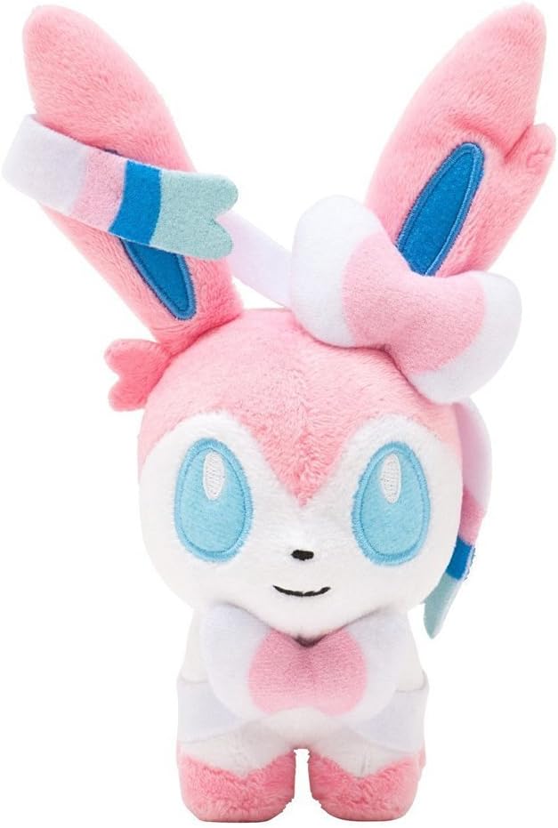 Fira Generic PKM0009 Mega Sylveon Plush Toys Stuffed Doll with Badges, 6", Pink