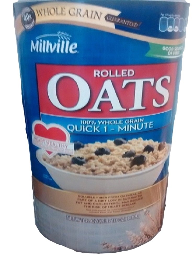 Millville Rolled Oats 100 Whole Grain Quick 1 Minute 42 Oz