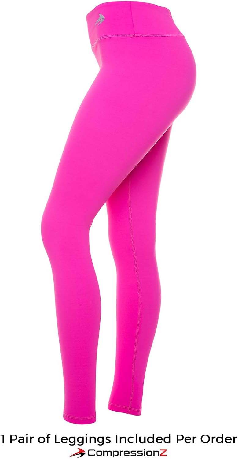 CompressionZ High Waisted Women's Leggings - Compression Pants for Yoga Running Gym & Everyday Fitness : Clothing