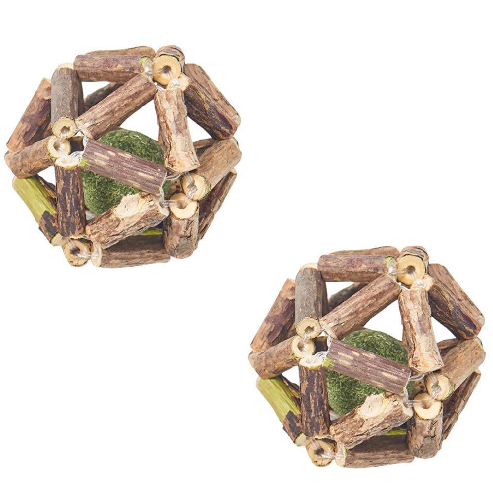 Seully Cat Toy, 2pcs Mint Ball, Natural Wood, Catnip, Teeth Cleaning, Interactive, Dental Hygiene, All Breed Sizes