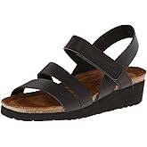 NAOT Kayla Women's Sandals – 3-Strap Support with Backstrap, Cork-Latex Footbed, Arch Support – Comfortable for All-Day Walking – Black Matte Leather - 8-8.5 W US