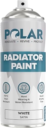 Polar Radiator Spray Paint 400ml White 3-in-1 Primer Under Topcoat Satin