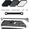 Yourkar Front Grille Badge, Classic Retro Tri-Color Stripe Automotive Mesh Grille Label Emblem, Decorative Decal Badge Compatible with Tacoma 4Runner, Decoration Car Accessories (H)