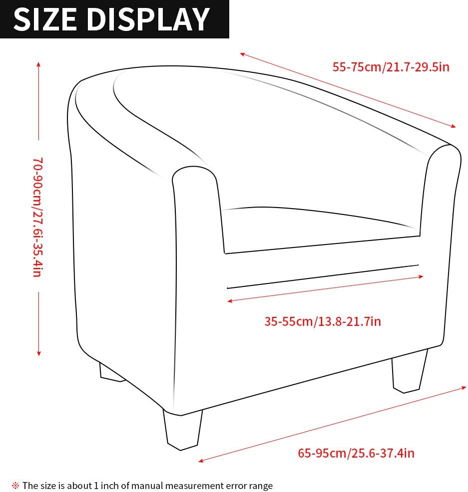 SearchI Tub Chair Slipcover, Stretch Spandex Jacquard Tub Chair Cover Armchair Slipcover Sofa Cover Slipcover Furniture Protector Soft Couch Covers with Elastic Bottom for Kids: Furniture & Decor