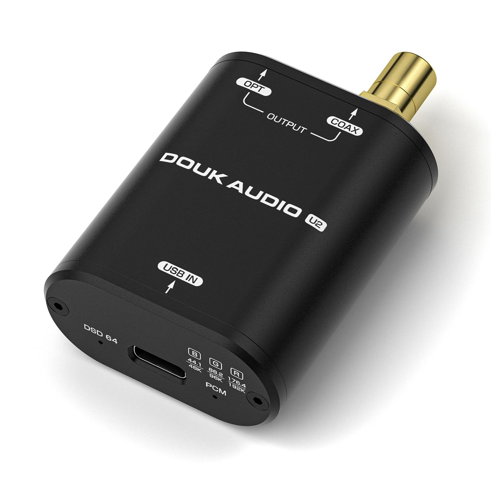 ​Douk Audio U2 USB to SPDIF Converter: Digital Interface Reclocker - Optical/Coaxial Hi-Res Audio Adapter for PC/Phones & DAC Systems (XMOS XU316 Chip)​​