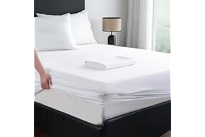 MEISHANG Extra Deep Pocket Queen Sheets Cotton - 1000 Thread Count Sheets - Fits 18"-24" in Deep Mattress,100% Egyptian Cotton,Sateen Weave, Soft & Breathable - 4 Piece (Queen, White)