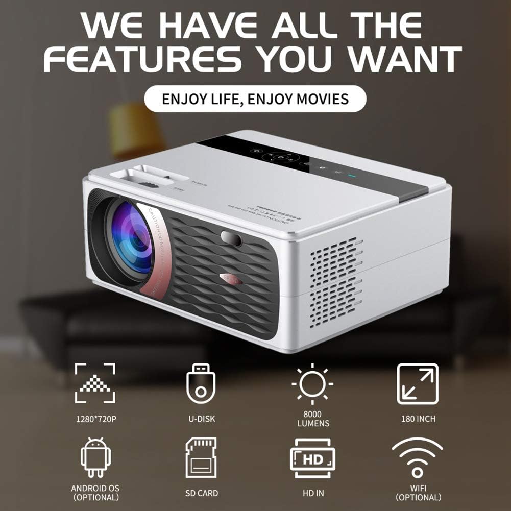 XIEXJ Proyector Portátil 1280X720p LED 8000 Lúmenes WiFi HDMI ...