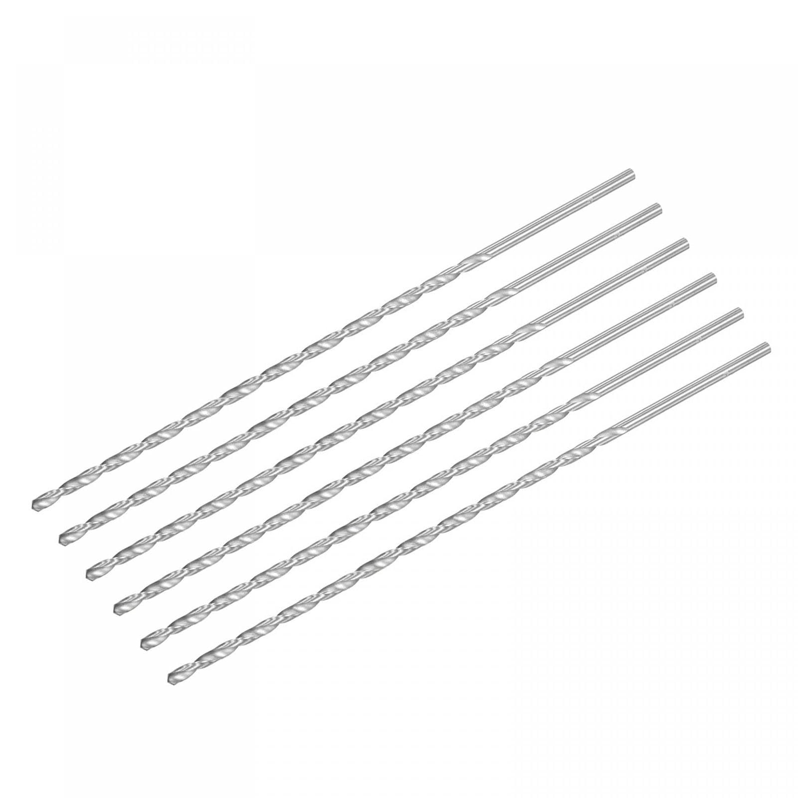TA-VIGOR 6Pcs 4mm Extra Long Twist Drill Bits, 250mm Length High-Speed Steel HSS Straight Shank Spiral Drill Bits for Wood Metal Aluminum Plastic — image 1