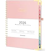 Forvencer 2026 Planner, Hardcover Calendar Planner Weekly and Monthly, Jan 2026 - Dec 2026, 8.5" x 11", Spiral Daily Organizer for Home School, Pink
