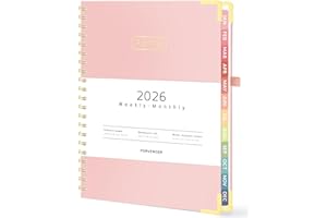 Forvencer 2026 Planner, Hardcover Calendar Planner Weekly and Monthly, Jan 2026 - Dec 2026, 8.5" x 11", Spiral Daily Organizer for Home School, Pink