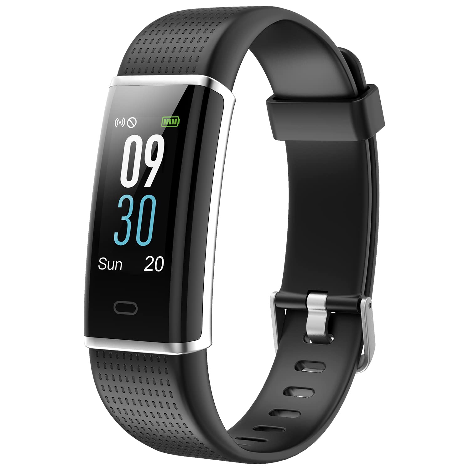 Aquarius IP68 Waterproof Bluetooth Fitness Tracker with Heart Rate Monitor and Step Counter - Black