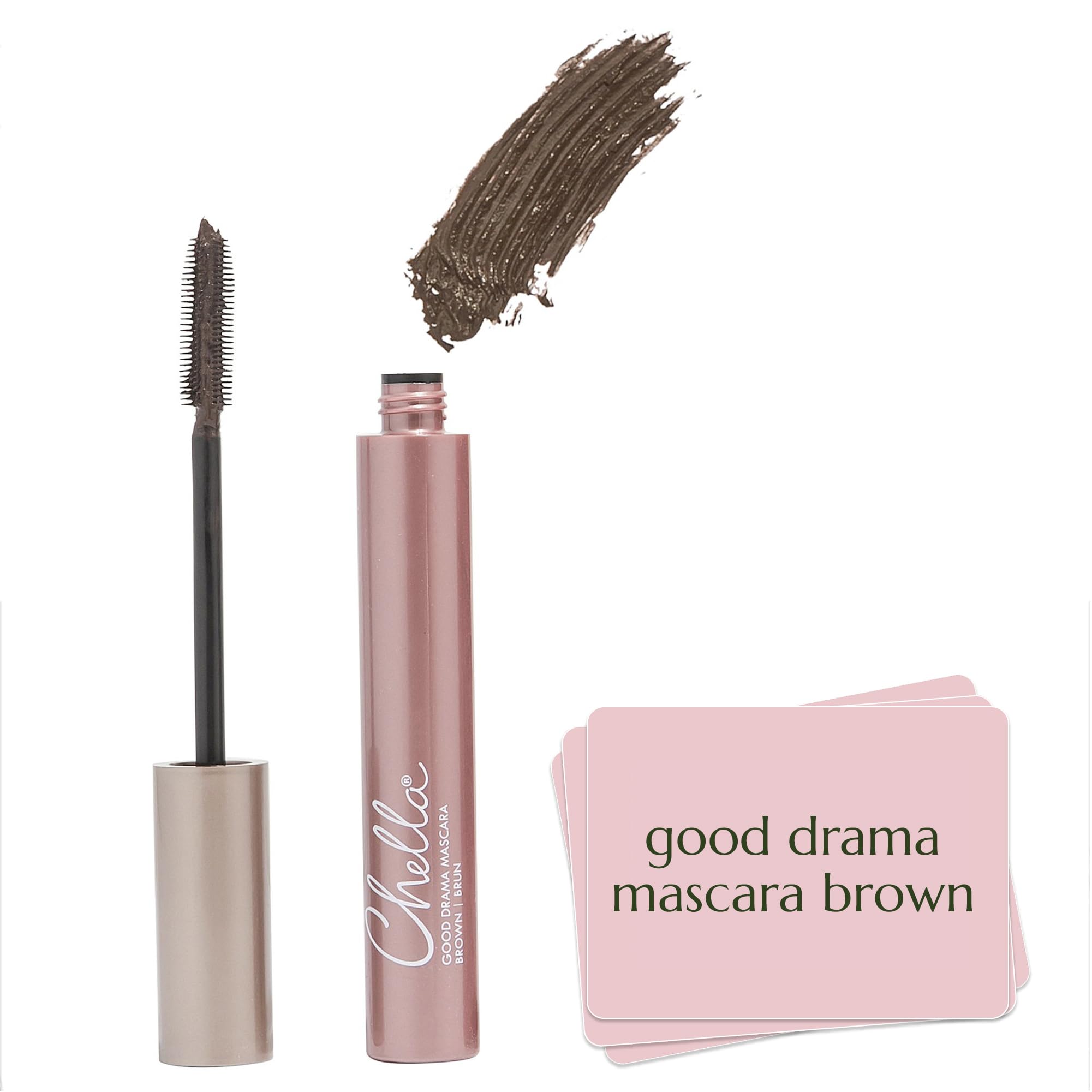 Chella Good Drama Vegan Mascara | Volumizing & Lengthening | Cruelty Free & Paraben Free Mascara, 10ml (Brown, 10ml)