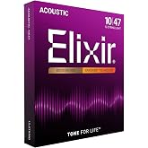 Elixir, Acoustic Guitar Strings, 80/20 Bronze, NANOWEB, 12-String, 10-47 | Light 10-47, 80/20 Bronze with NANOWEB Technology, Longest-Lasting Bright and Focused Tone For Life with Comfortable Feel