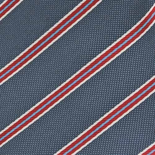 TieMart Denim Blue Melvin Stripe Band Collar Bow Tie