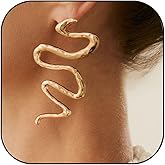 Gothic Snake Earrings for Women Punk Swirl Snake Drop Earrings Gold Serpent Earring Halloween Jewelry Gift for Women Men
