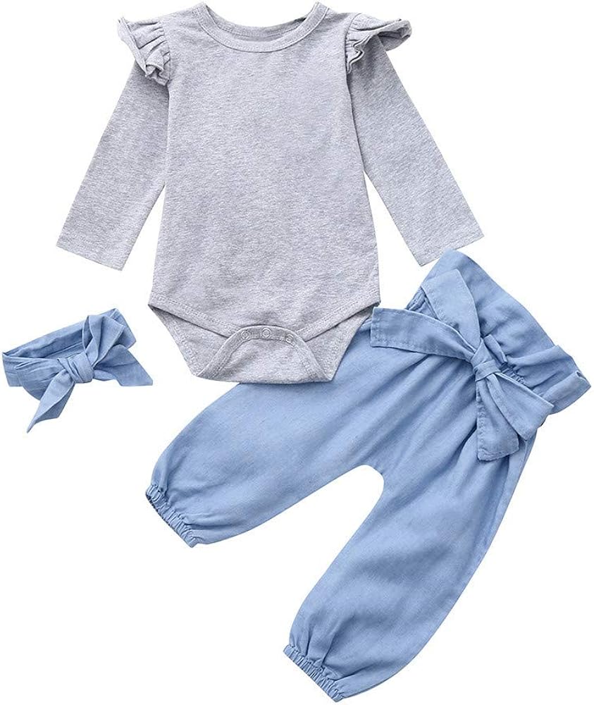 Newborn Baby Girl Fall Winter Outfits Clothes Set Long