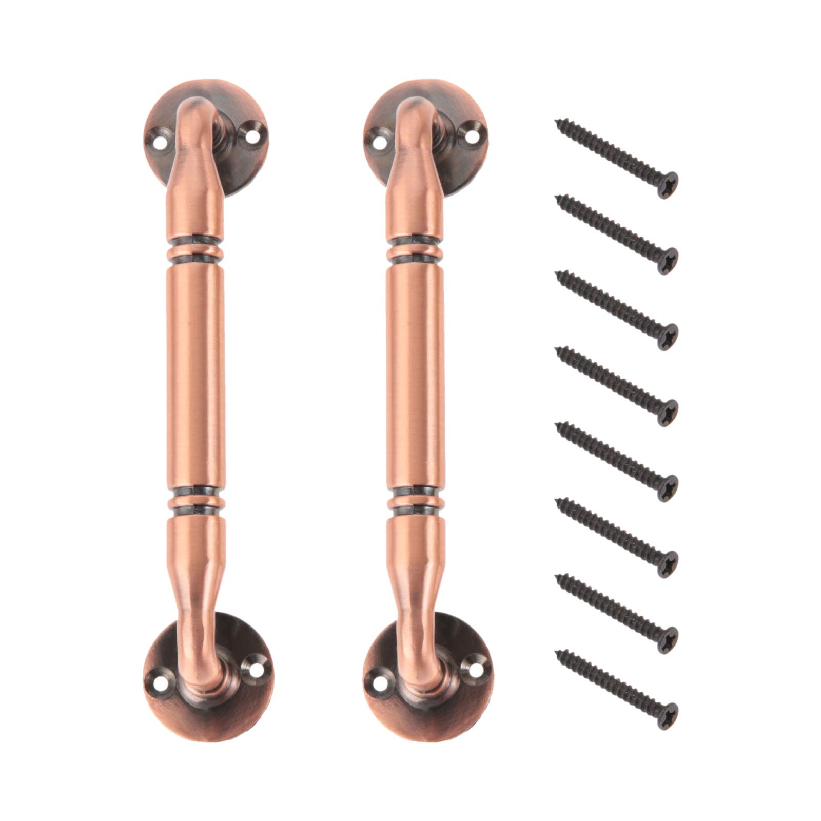 Mgoodoo 2Pcs Kitchen Door Handles 128mm Vintage Cabinet Handles Antique Pull Handles for Cupboard Cabinet Dresser Drawer Wardrobe Furniture Door Knobs - Vintage Red Copper