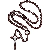 KOMI Catholic Rosary Beads for Men Holy Prayer Beads Rosary Necklace with Crucifix Cross Rosary Catholic Christmas Gifts