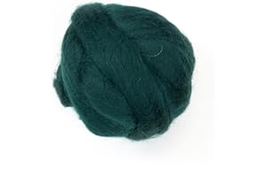 Kondoos Colored Natural Wool roving, 8 OZ. Best Wool for Needle Felting, Wet Felting, handcrafts and Spinning. (English Green)
