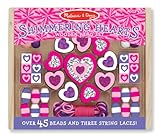 Melissa & Doug Shimmering Hearts Wooden Bead Set