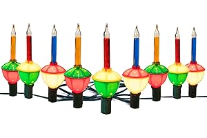 BRIGHTOWN Christmas Bubble String Lights - 9 Traditional Multicolor Bubble Lights UL Listed for Holiday Christmas Celebrations Lighting, Green Wire
