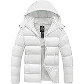 wantdo Men's Waterproof Puffer Jacket Warm Winter Coat Thicken Parka Jacket with Removable Hood (Regular and Big Size)