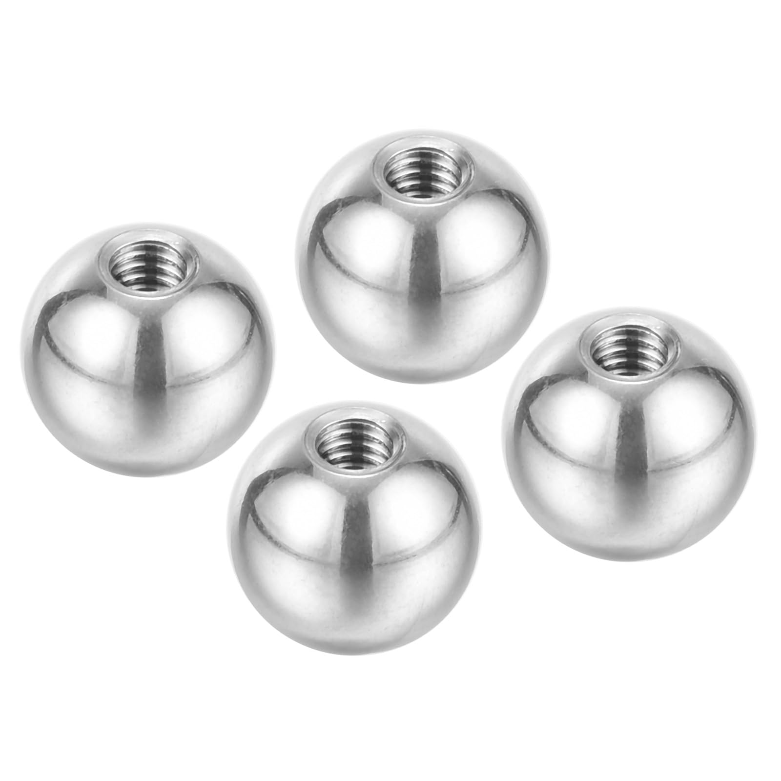 PATIKIL M4x12mm Ball Nuts Knob, 4 Pack Female Thread 304 Stainless Steel Round Blind Hole Screw Cap Cover for Lighting Machinery DIY Decoration, Silver — image 1