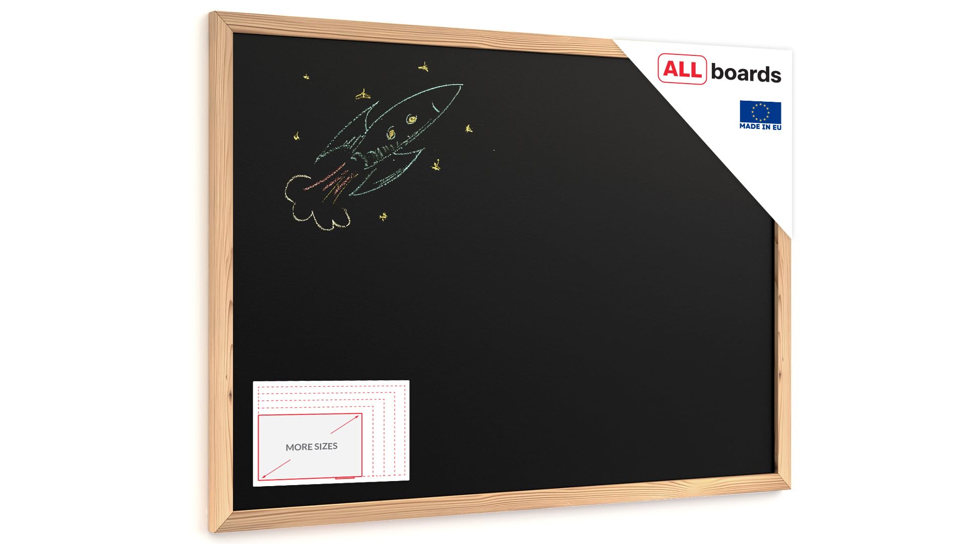 ALLboards Chalkboard 70x50 cm with a wooden frame ECO — image 1