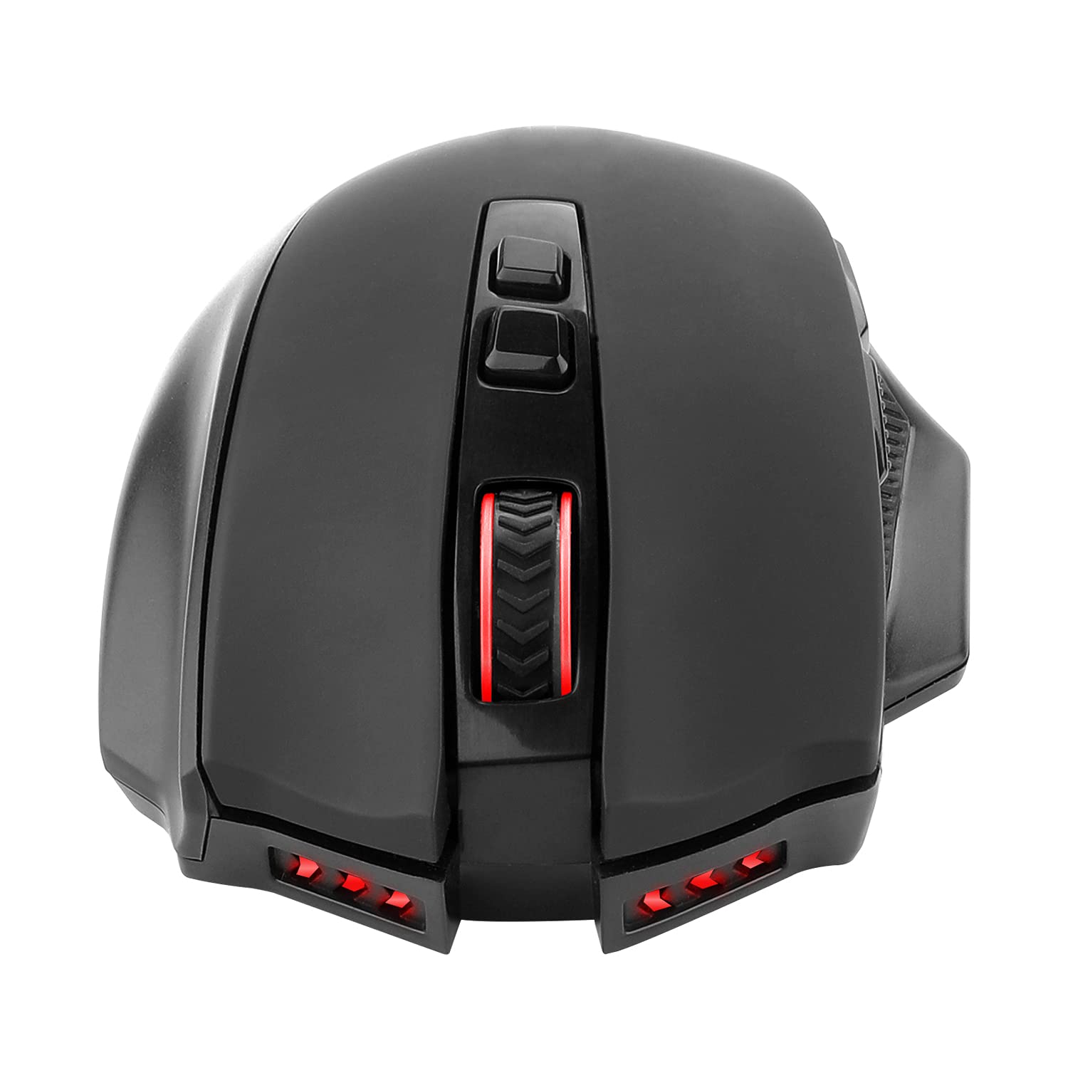 Redragon M655 Ergonomic Wireless Gaming Mouse, Red LED Backlit with 7 Buttons Macro Programmable 4000 DPI for Windows PC Gamer