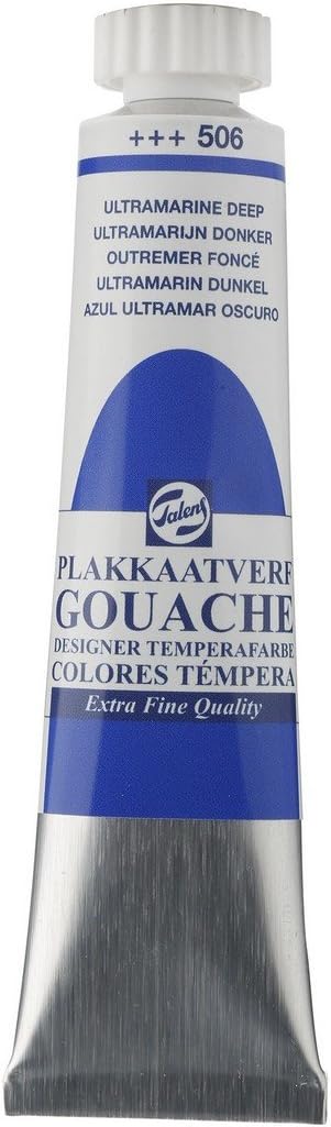 Talens Gouache Extra Fine Quality Tube 20 ml Ultramarine Deep 506, 20 ml (Pack of 1)