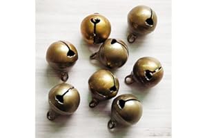 YOETSPDS 50 Pcs Small Bronze Jingle Bells for Crafts - Electroplated, 1/2 inches - Craft Bells for Gift Box Decoration, Pet Christmas, DIY Crafts