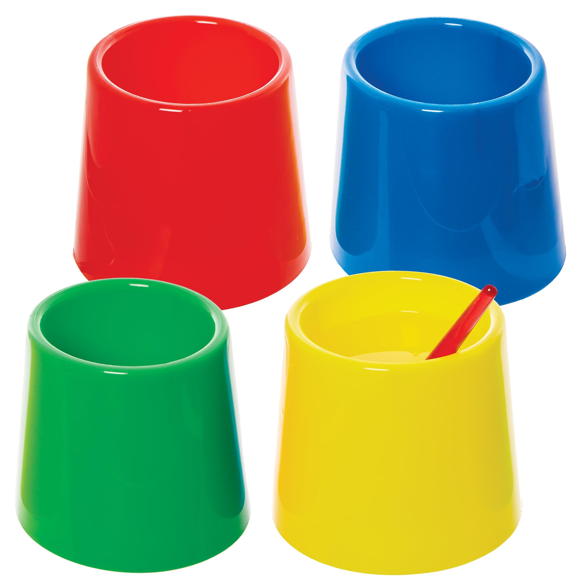 Baker Ross FN283 Large Non-Spill Water Pots - Pack of 4, Water Pots for Painting, Kids Arts and Crafts Water Pots