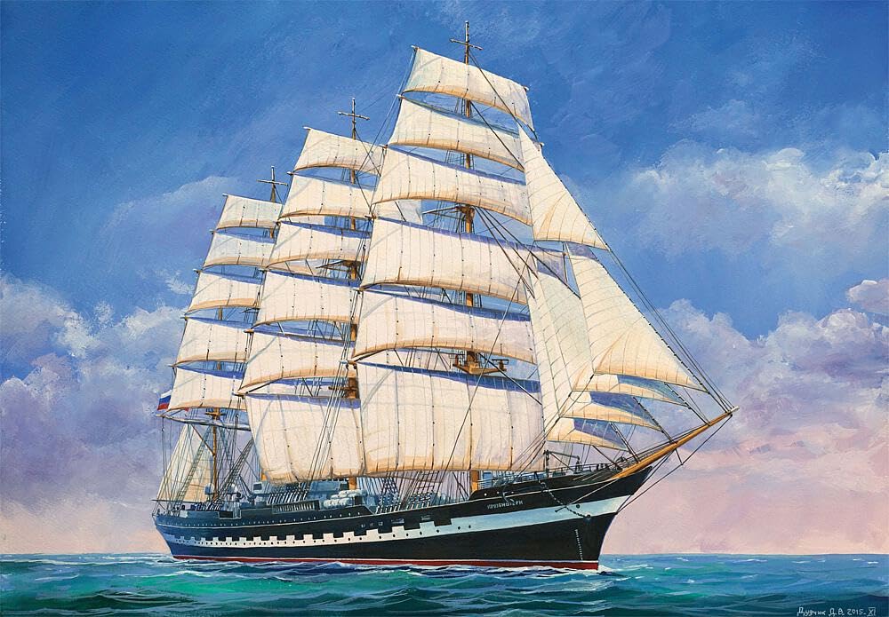Zvezda 9045 - Russian Four-Masted Barque Kruzenshtern - Plastic Model Kit Scale 1/200 Lenght 22,5" 474 Details
