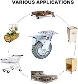 Nisorpa 4x 150mm Heavy Duty Castor Wheels Trolley Swivel w/ Brakes 1000kg view 8