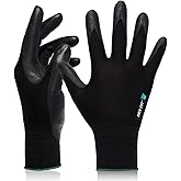 DEX FIT Prime Nitrile Work Gloves FN331, 3D-Comfort Fit, Non-Slip Grip, Durable, Thin, Lightweight & Cool, Touchscreen Compatible, Black (S) 1 Pair