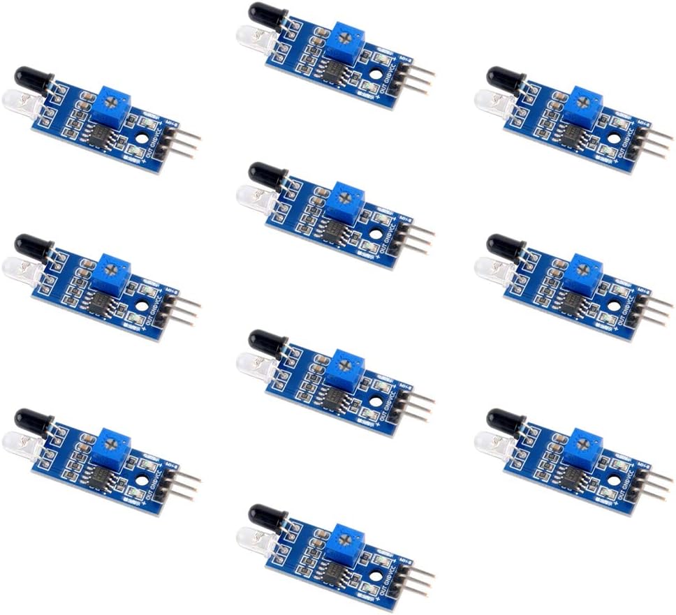 IR Infrared Obstacle Avoidance Sensor Distance Detection Module for Arduino Smart Car Robot DIYmalls (Pack of 10)
