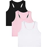 Bencailor 3 Pcs Girls Dance Tank Top Racerback Crop Tank Top Sleeveless Girls Tops Vests for Children