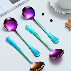 Rainbow Soup Spoon of 4, Berglander 7.5" Stainless