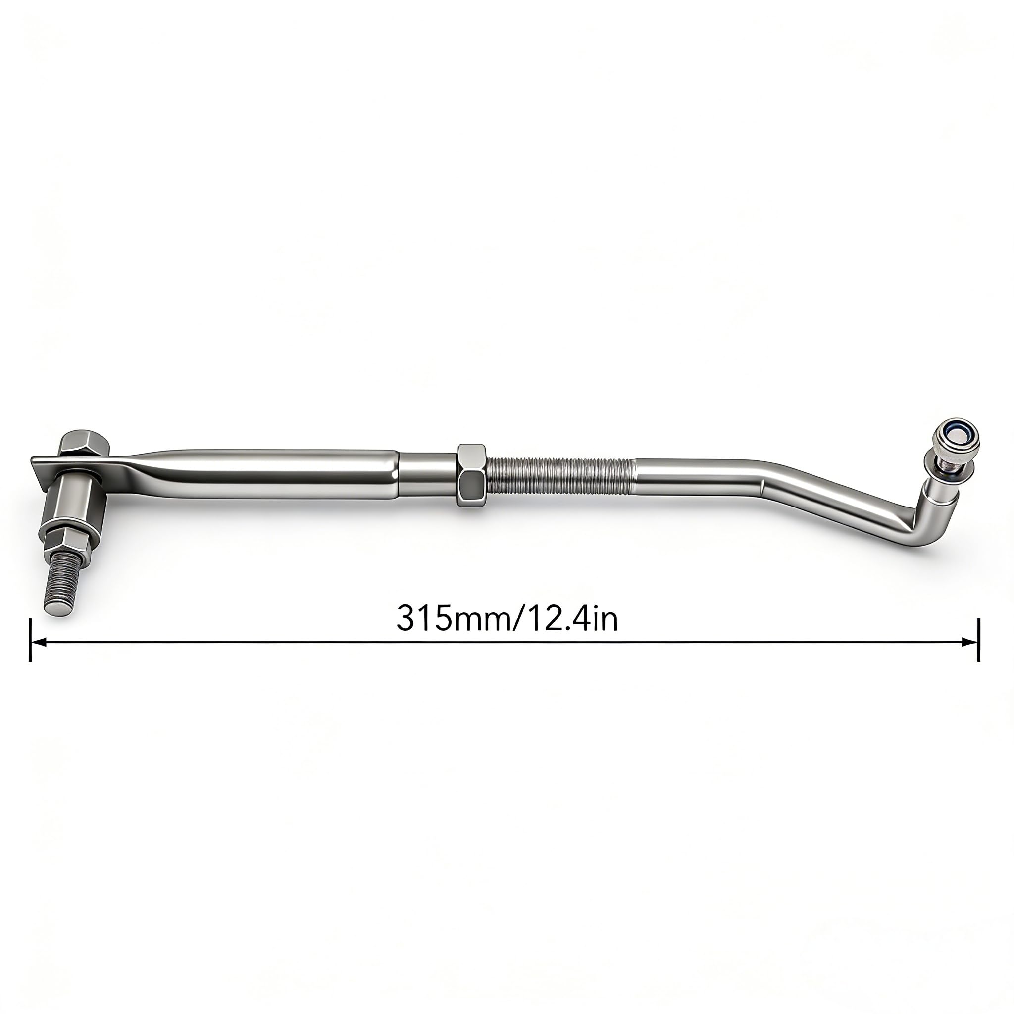 Condition photo showing New/Like New for adjustable outboard motor steering link rod 265-315mm stainless steel kit with fixing bracket universal boat engine steering arm for 15hp to 200hp marine parts