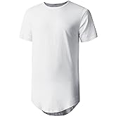Hat and Beyond Mens Hipster Curve Hem Droptail Tee Premium Longline T Shirts