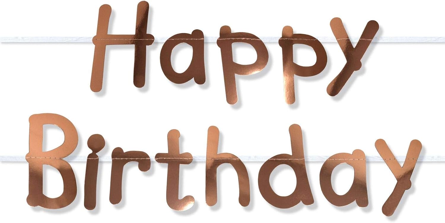 Hatton Gate Happy Birthday Rose Gold Letter Banner 1 banner 3.5 metres - Image 3