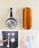Lamondre 30 Pcs Sticky Hooks Transparent Self Adhesive for Wall Bathroom Kitchen view 7