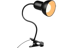 BESER·WIN Desk lamp, 360°Rotation Clip on Lamp, Clip On Reading Light, Gooseneck Lamp-On Cable, Portable Clip on Light/Reading Book Light/Clamp Light, Eye-Caring Study clamp for Bedroom Office Home Lighting