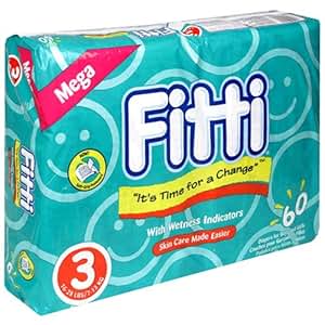 Amazon.com: Fitti Mega Baby Diapers, Size 3, Case Pack