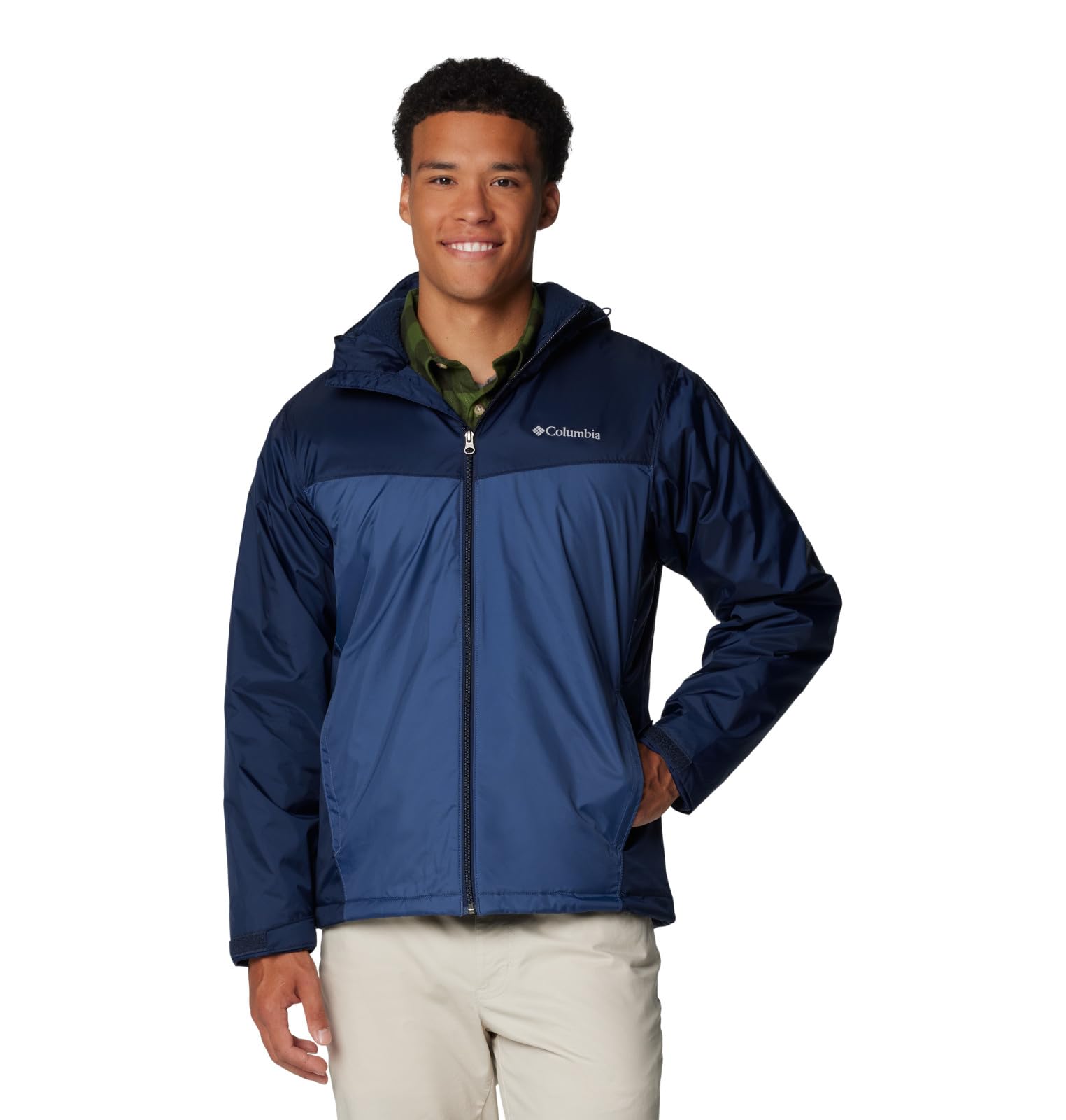 Columbia Men’s Glennaker II Sherpa Lined Jacket, Collegiate Navy/Dark Mountain, XX-Large