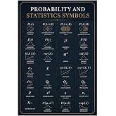 Math Symbols Poster Probability Statistics Formula Chart for High School College Classroom Office Decor(Unframed,08X12inch(20X30cm))