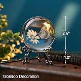 IFOLAINA 60mm Crystal Ball 3D Butterfly Paperweight Glass Sphere Decoration view 3