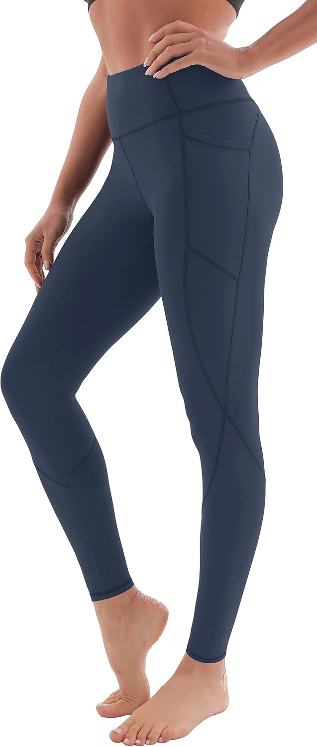 AFITNE Women’s High Waist Yoga Pants with Pockets, Tummy Control Workout Running 4 Way Stretch Yoga Leggings: Clothing